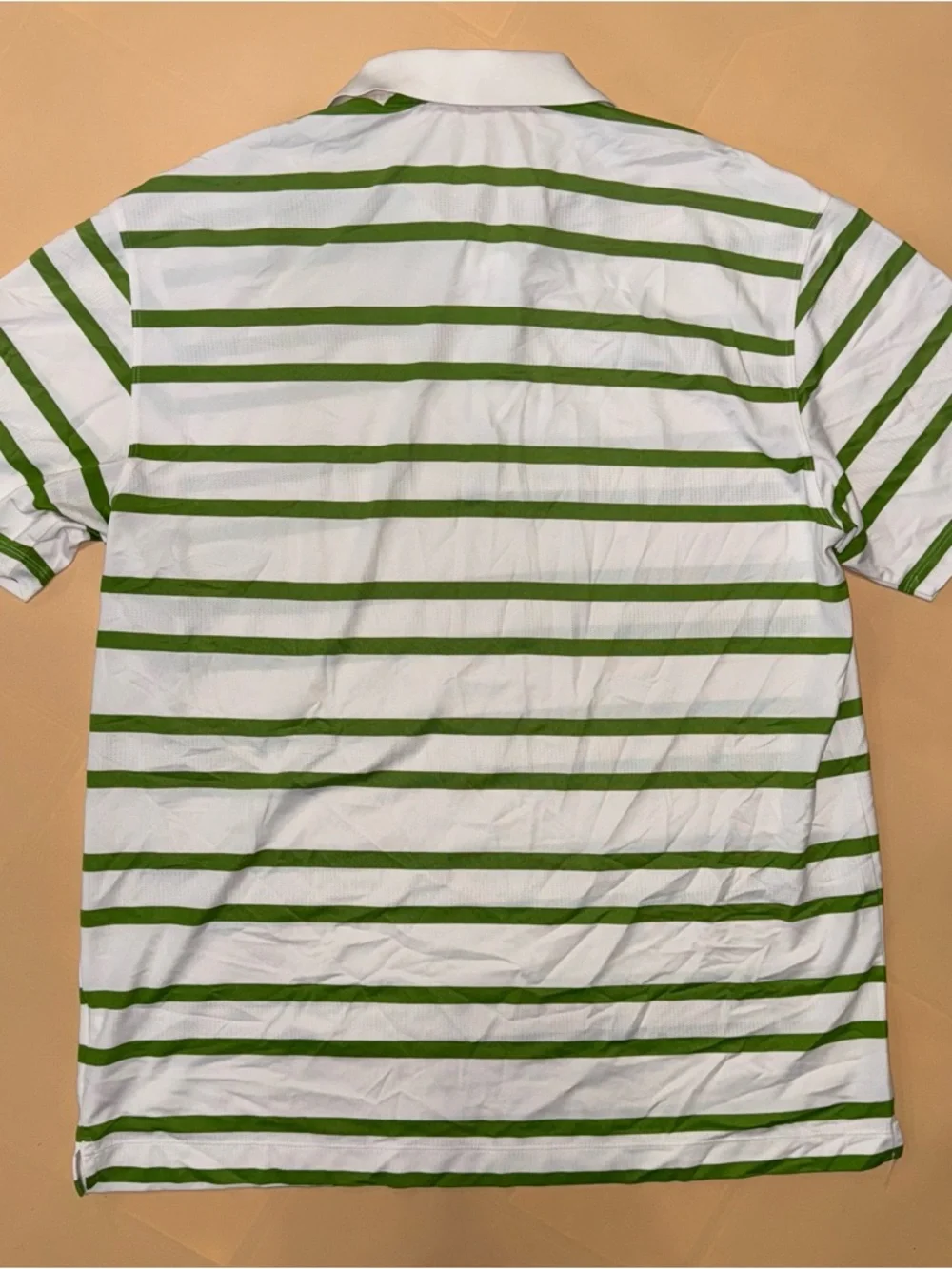 Nike Golf Dri Fit Polo Shirt Mens XXL White Green Striped Performance Golf - Picture 3 of 3